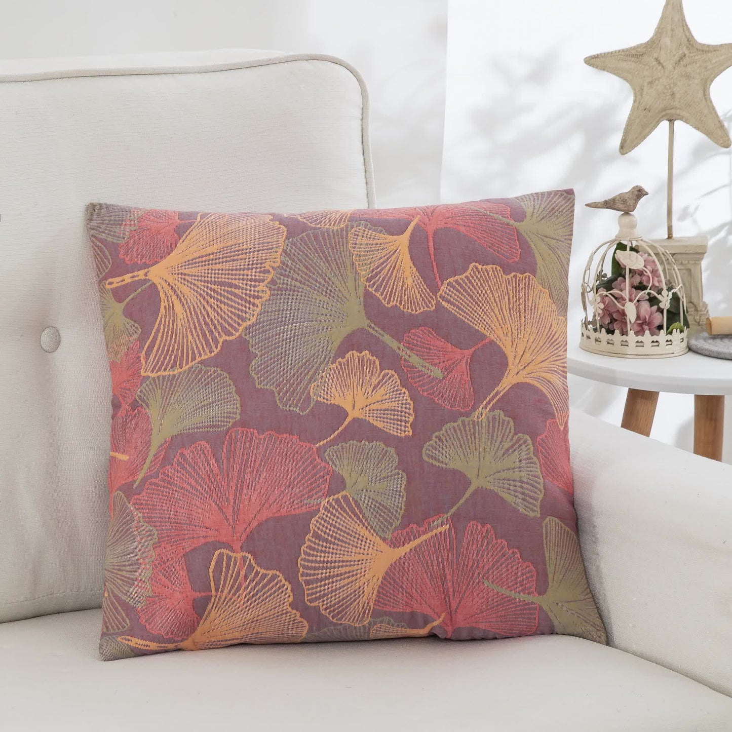 Ginkgo Leaf Cotton Gauze Pillowcases | Premium Pure Cotton | Set of 2