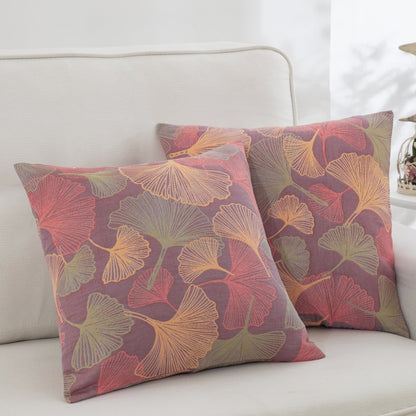 Ginkgo Leaf Cotton Gauze Pillowcases | Premium Pure Cotton | Set of 2