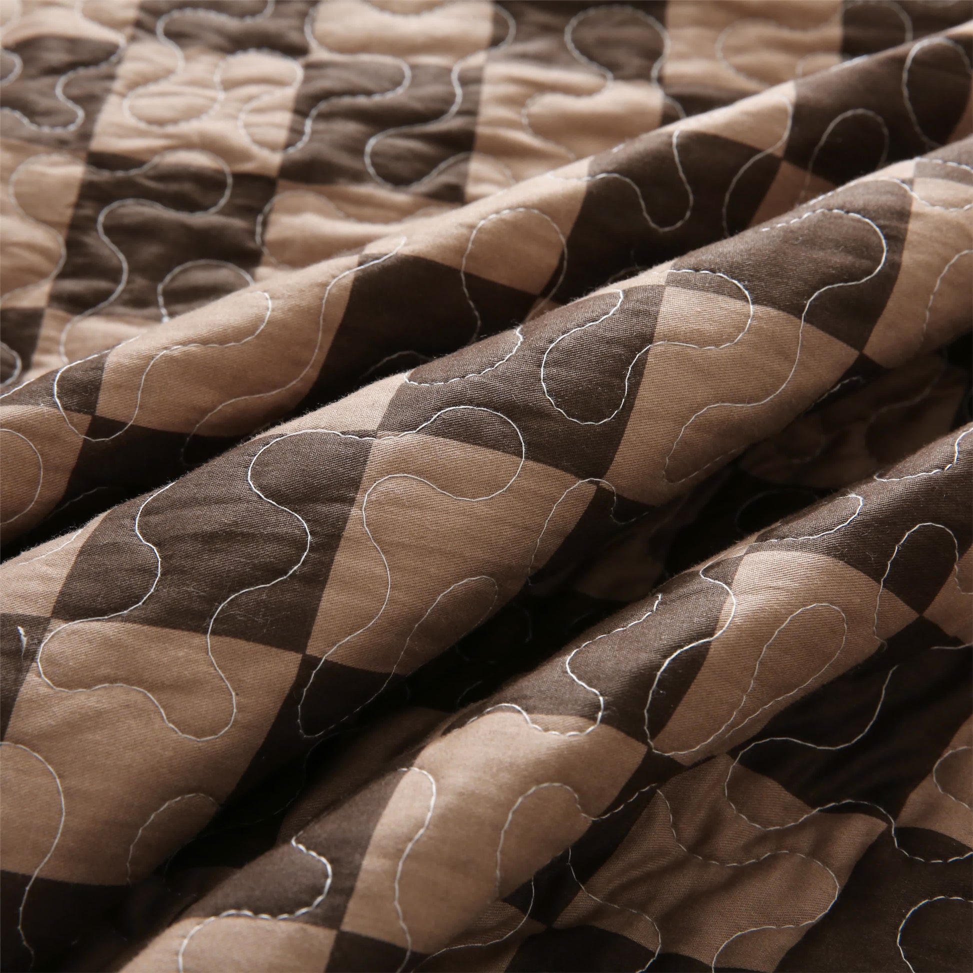 Checkerboard Quilted Bedding Set | 100% Pure Cotton | Quilt & Pillowcases