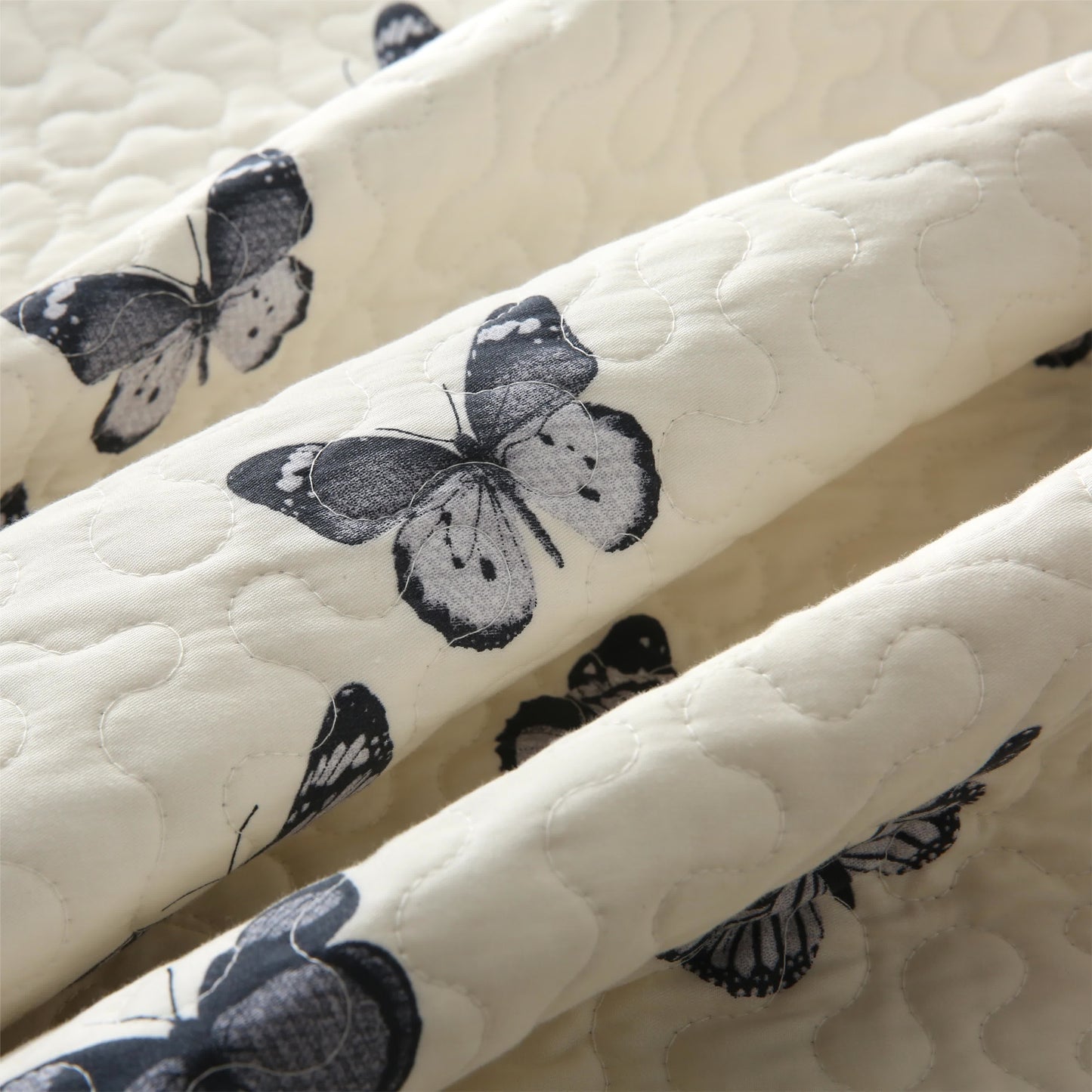 Cotton Quilted Bedding Set | Butterfly Print | Full/Queen/King Options