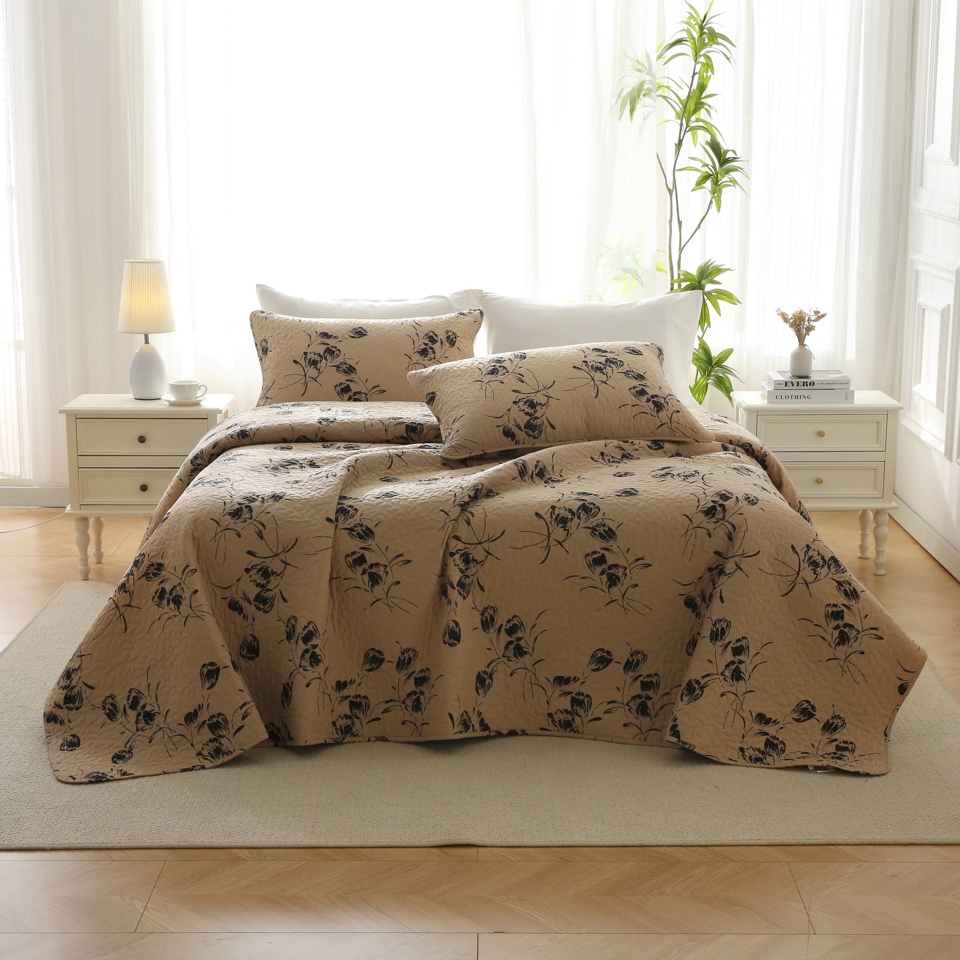 Floral Bedding Set | 100% Cotton | Quilt & Pillowcases