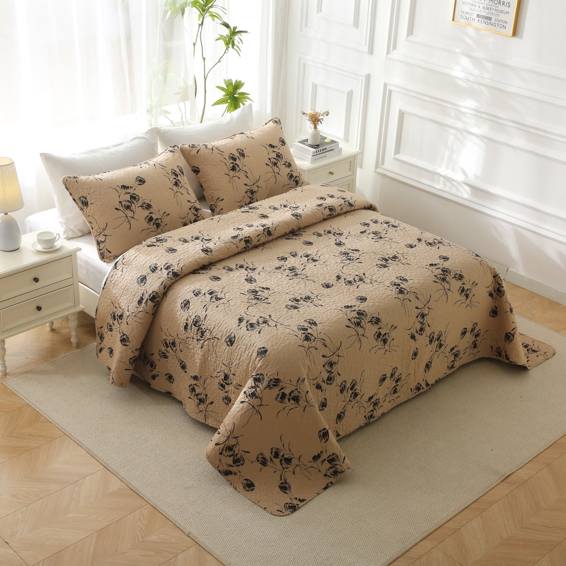 Floral Bedding Set | 100% Cotton | Quilt & Pillowcases
