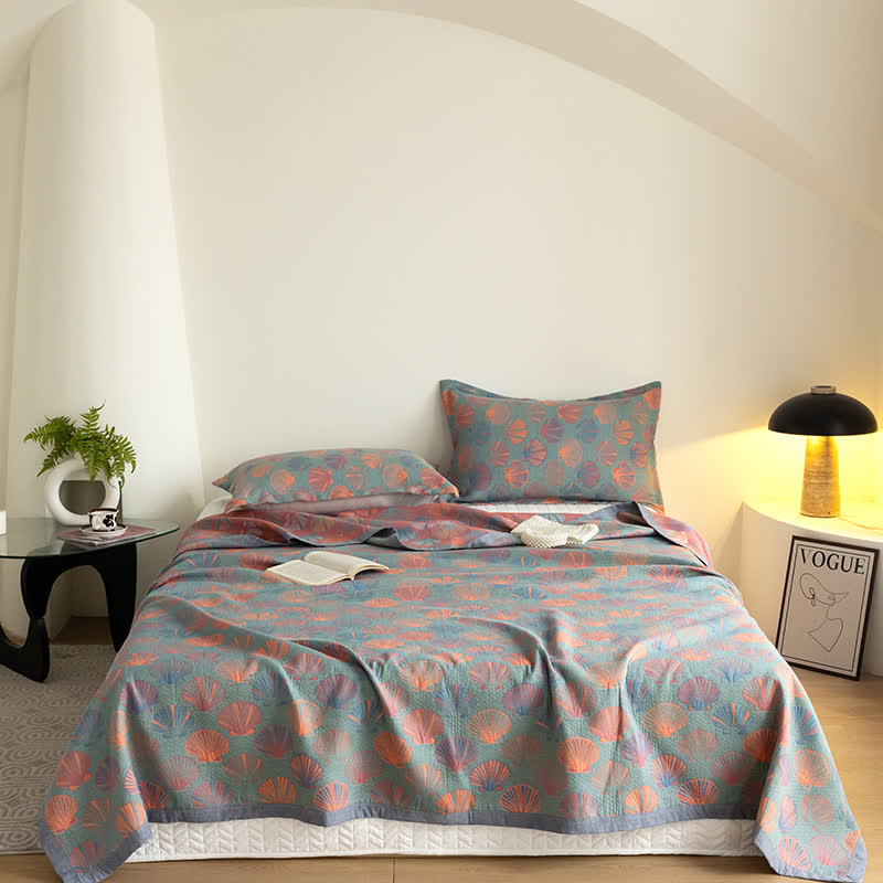 Colorful Cotton Gauze Quilt | Breathable 3-Layer Design | Available in Queen, Cal King, and King Sizes