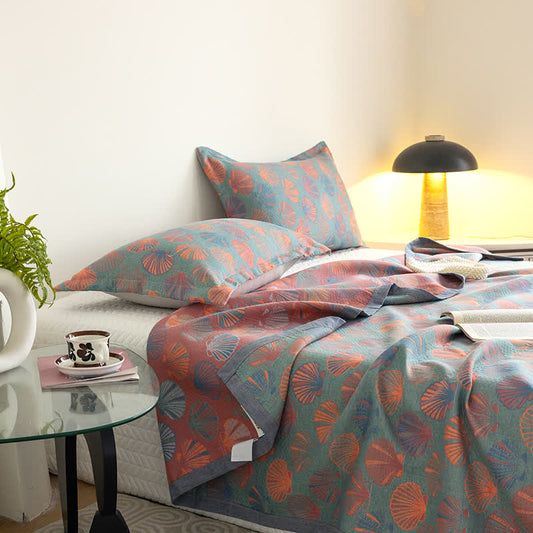 Colorful Cotton Gauze Quilt | Breathable 3-Layer Design | Available in Queen, Cal King, and King Sizes