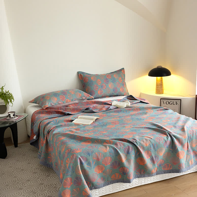 Colorful Cotton Gauze Quilt | Breathable 3-Layer Design | Available in Queen, Cal King, and King Sizes