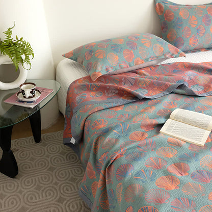Colorful Cotton Gauze Quilt | Breathable 3-Layer Design | Available in Queen, Cal King, and King Sizes
