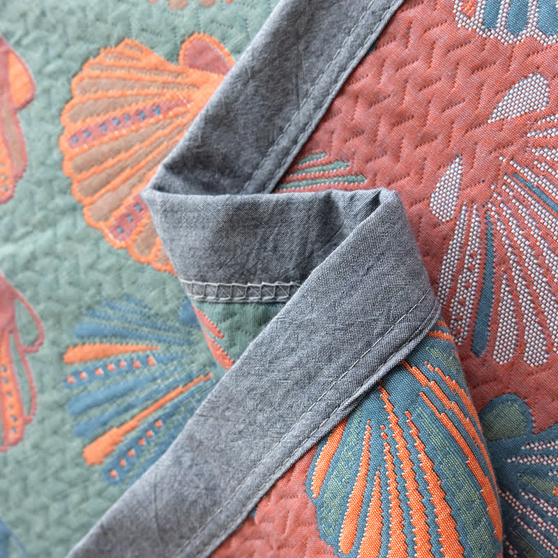 Colorful Cotton Gauze Quilt | Breathable 3-Layer Design | Available in Queen, Cal King, and King Sizes