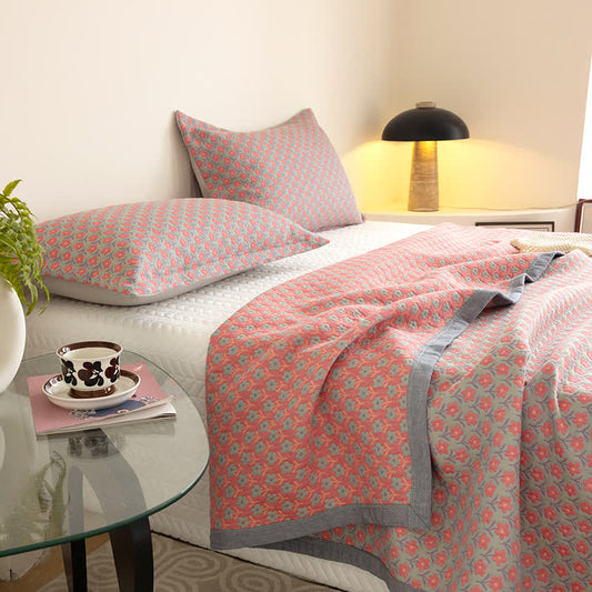 Cotton Gauze Quilt Set | Hypoallergenic & Eco-Friendly | Queen Size with 2 Pillowcases