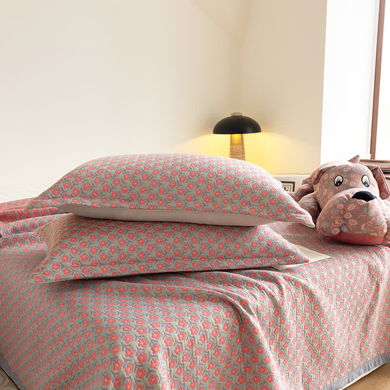 Cotton Gauze Quilt Set | Hypoallergenic & Eco-Friendly | Queen Size with 2 Pillowcases