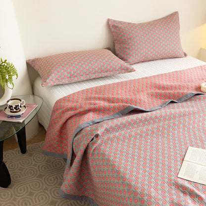 Cotton Gauze Quilt Set | Hypoallergenic & Eco-Friendly | Queen Size with 2 Pillowcases