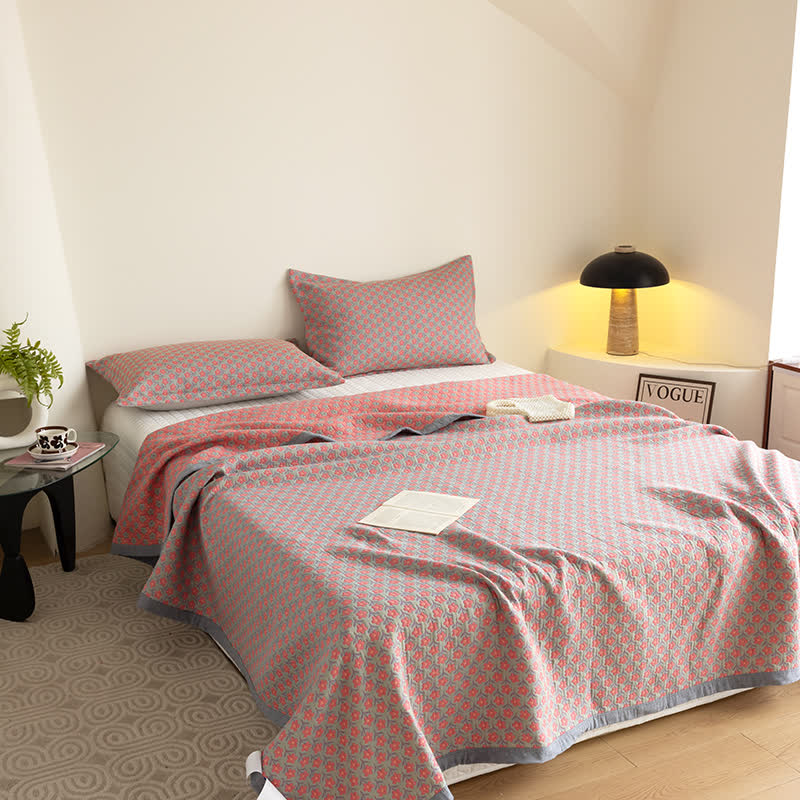 Cotton Gauze Quilt Set | Hypoallergenic & Eco-Friendly | Queen Size with 2 Pillowcases