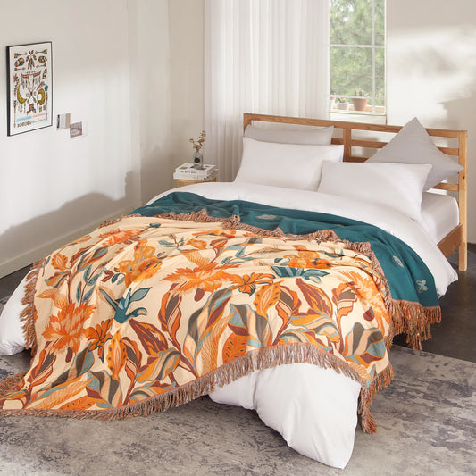 Floral Quilt | Eco-Friendly Cotton Gauze | Full/Queen Size