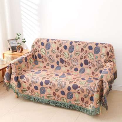 Queen Size Reversible Quilt | Cotton | Leaf Pattern