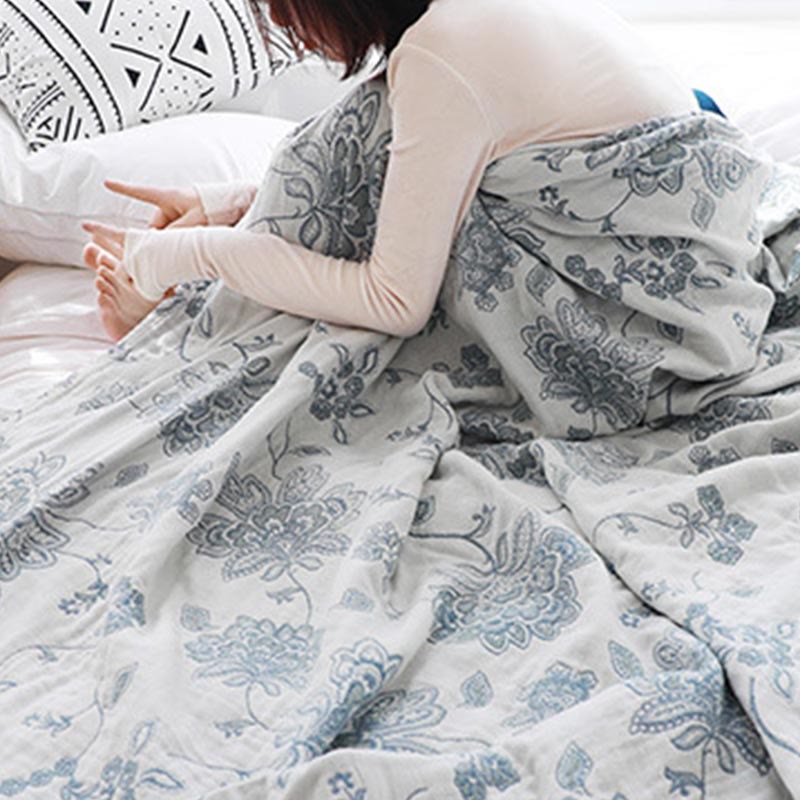 Cotton Reversible Quilt | Flower Print | Full/Queen Size