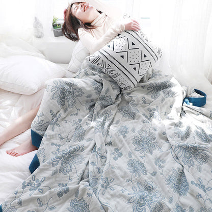Cotton Reversible Quilt | Flower Print | Full/Queen Size