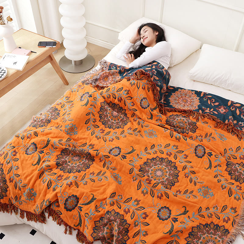 Floral Reversible Quilt | 100% Organic Cotton | Full/Queen Size