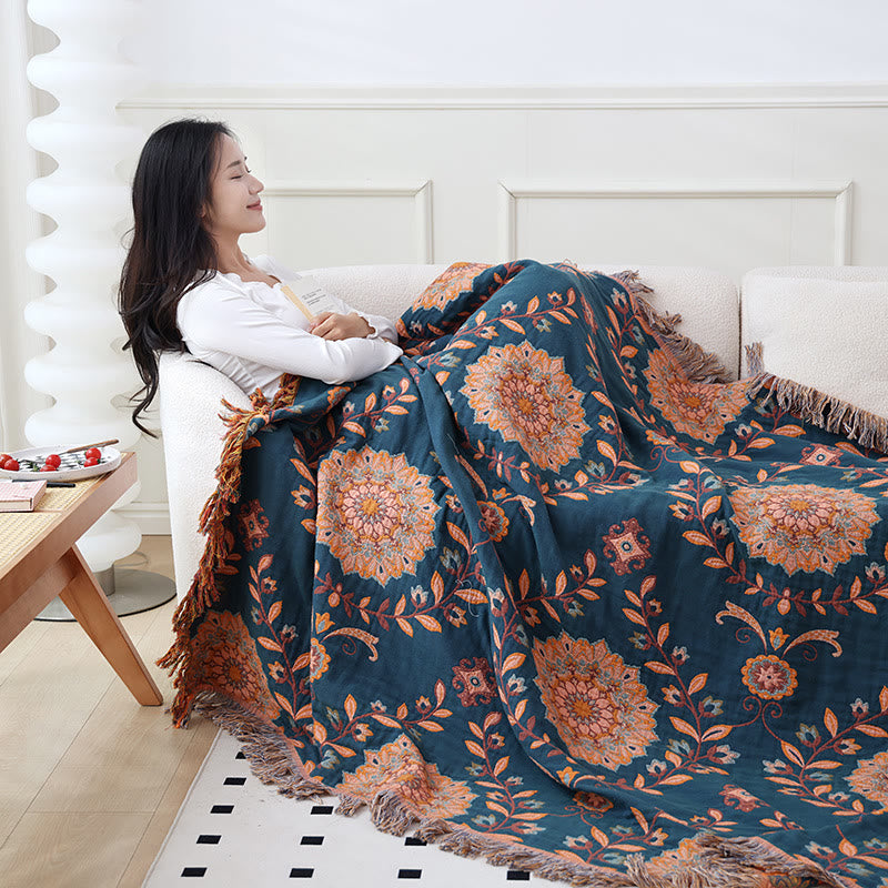 Floral Reversible Quilt | 100% Organic Cotton | Full/Queen Size
