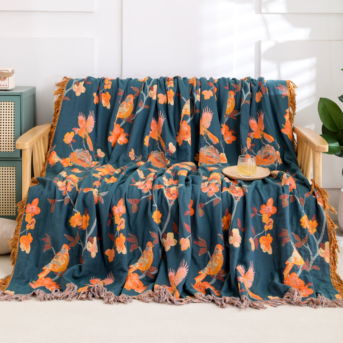 Floral Cotton Reversible Quilt | Eco-Friendly | Full/Queen Size