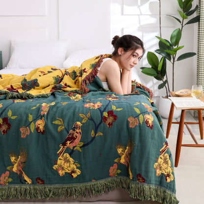 Floral Cotton Reversible Quilt | Eco-Friendly | Full/Queen Size