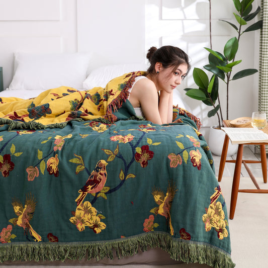 Floral Cotton Reversible Quilt | Eco-Friendly | Full/Queen Size