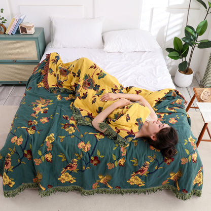 Floral Cotton Reversible Quilt | Eco-Friendly | Full/Queen Size