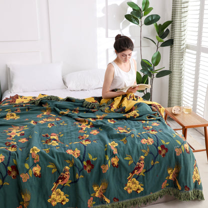 Floral Cotton Reversible Quilt | Eco-Friendly | Full/Queen Size