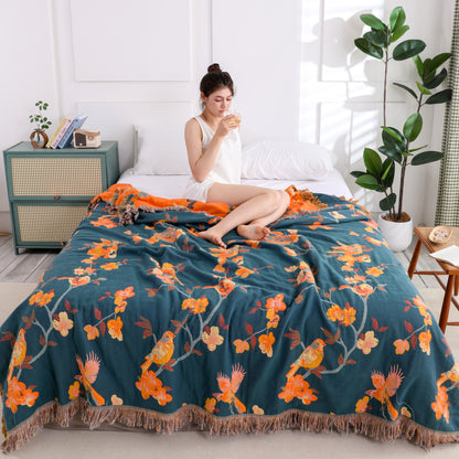 Floral Cotton Reversible Quilt | Eco-Friendly | Full/Queen Size