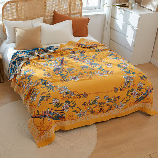 Five Layer Cotton Gauze Quilt | Eco-Friendly Floral Design | Full/Queen Size