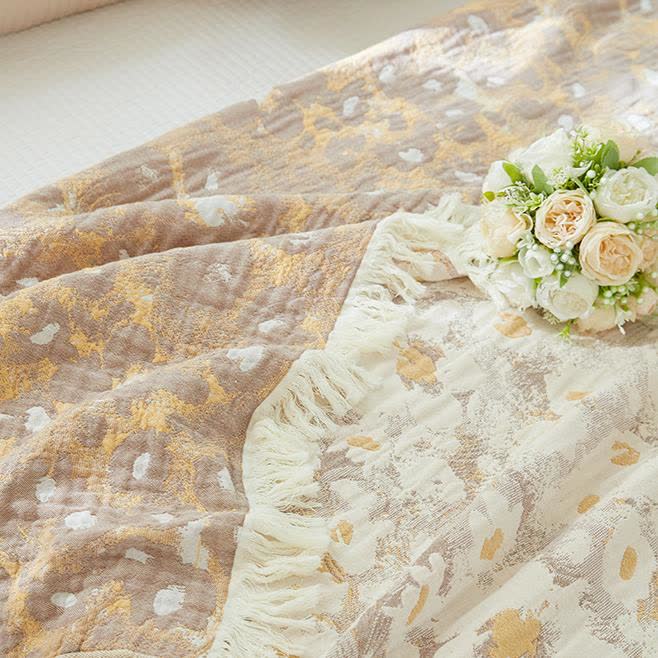 Cotton Gauze Quilt | Floral Design | Full/Queen Size
