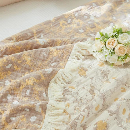 Cotton Gauze Quilt | Floral Design | Full/Queen Size
