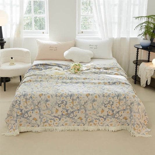 Cotton Gauze Quilt | Floral Design | Full/Queen Size