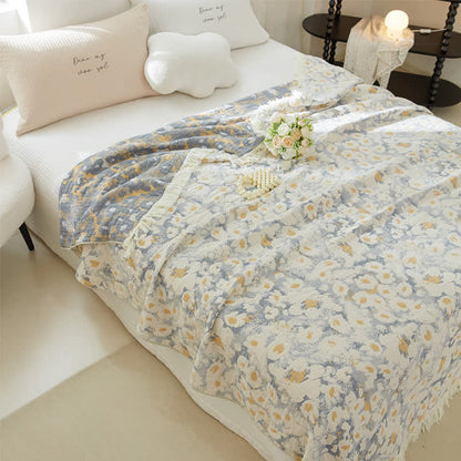 Cotton Gauze Quilt | Floral Design | Full/Queen Size