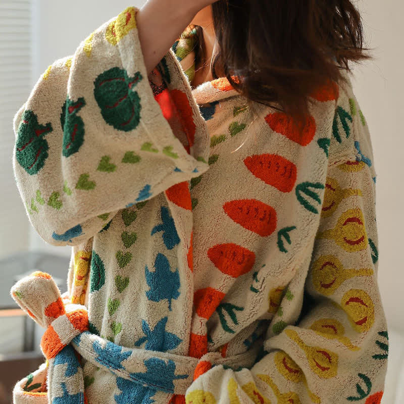 Cotton Hooded Bathrobe | Soft & Lightweight | Child and Adult Sizes