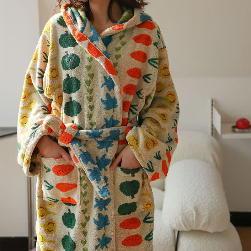 Cotton Hooded Bathrobe | Soft & Lightweight | Child and Adult Sizes