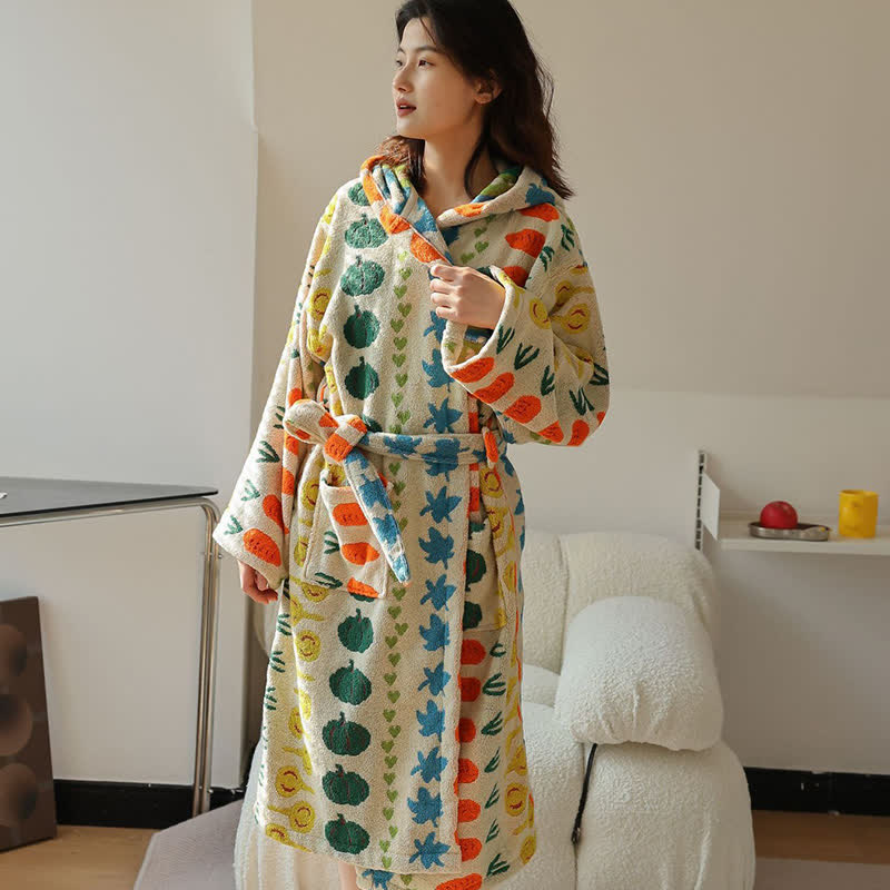 Cotton Hooded Bathrobe | Soft & Lightweight | Child and Adult Sizes