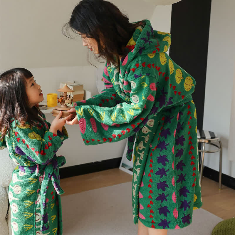 Cotton Hooded Bathrobe | Soft & Lightweight | Child and Adult Sizes