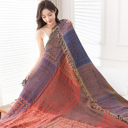 Cotton Gauze Quilt | Exotic Style with Tassels | Full, Queen, King Sizes