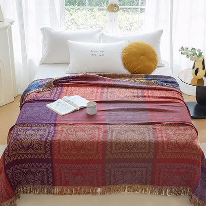 Cotton Gauze Quilt | Exotic Style with Tassels | Full, Queen, King Sizes