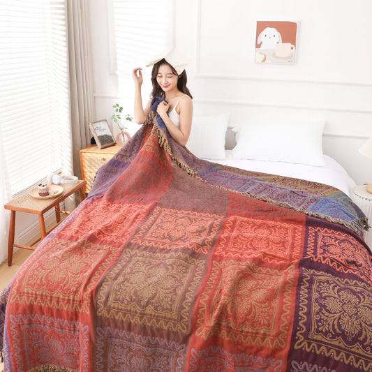 Cotton Gauze Quilt | Exotic Style with Tassels | Full, Queen, King Sizes