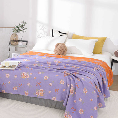 King Size Cotton Gauze Quilt | Bow-Knot & Rose Design
