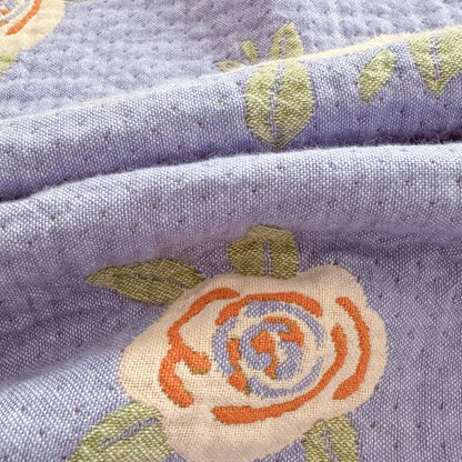 King Size Cotton Gauze Quilt | Bow-Knot & Rose Design
