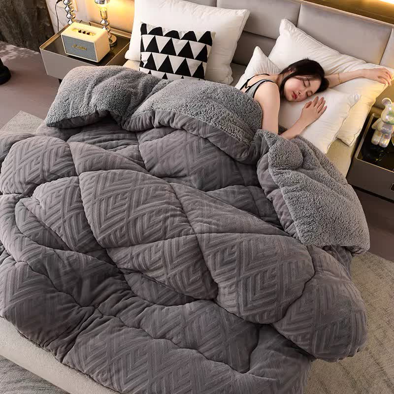 Thick Sherpa Winter Blanket | Soft Polyester with Quilt Core | Available in Twin, Full, Queen, King