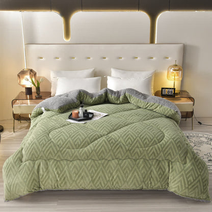 Thick Sherpa Winter Blanket | Soft Polyester with Quilt Core | Available in Twin, Full, Queen, King