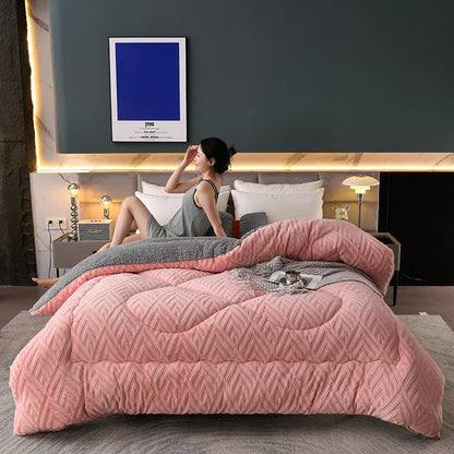 Thick Sherpa Winter Blanket | Soft Polyester with Quilt Core | Available in Twin, Full, Queen, King