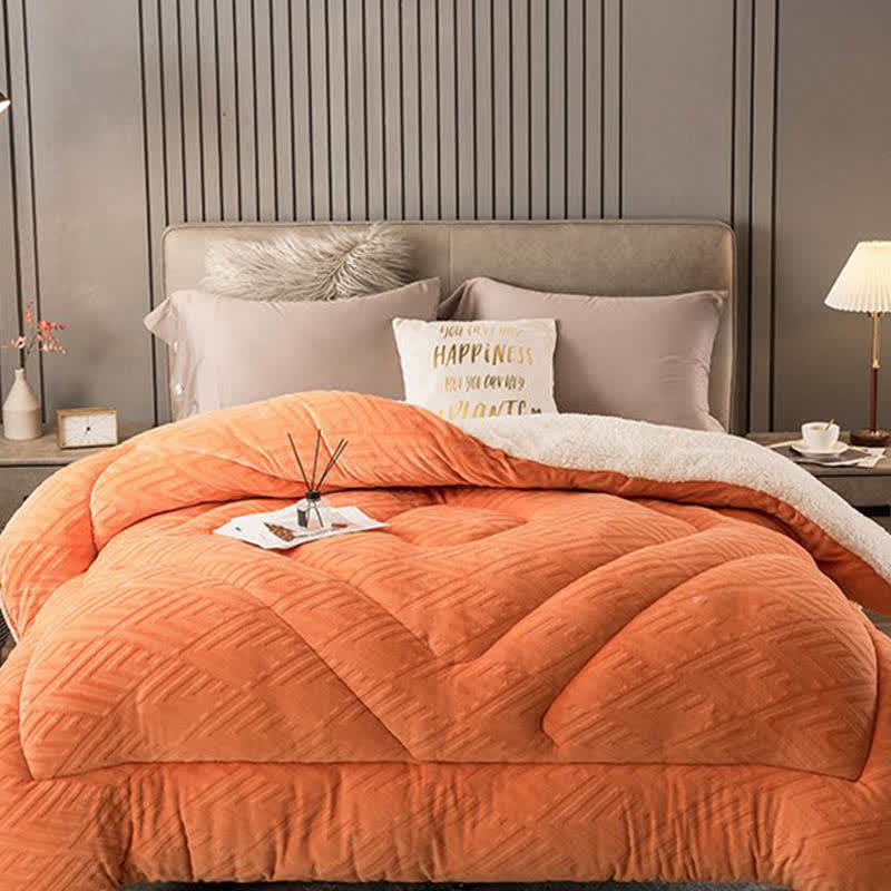 Thick Sherpa Winter Blanket | Soft Polyester with Quilt Core | Available in Twin, Full, Queen, King