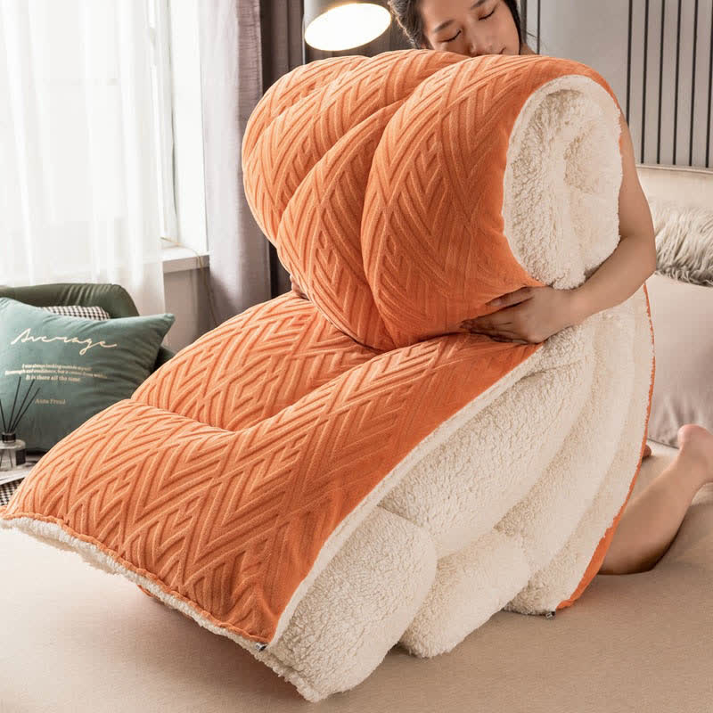 Thick Sherpa Winter Blanket | Soft Polyester with Quilt Core | Available in Twin, Full, Queen, King