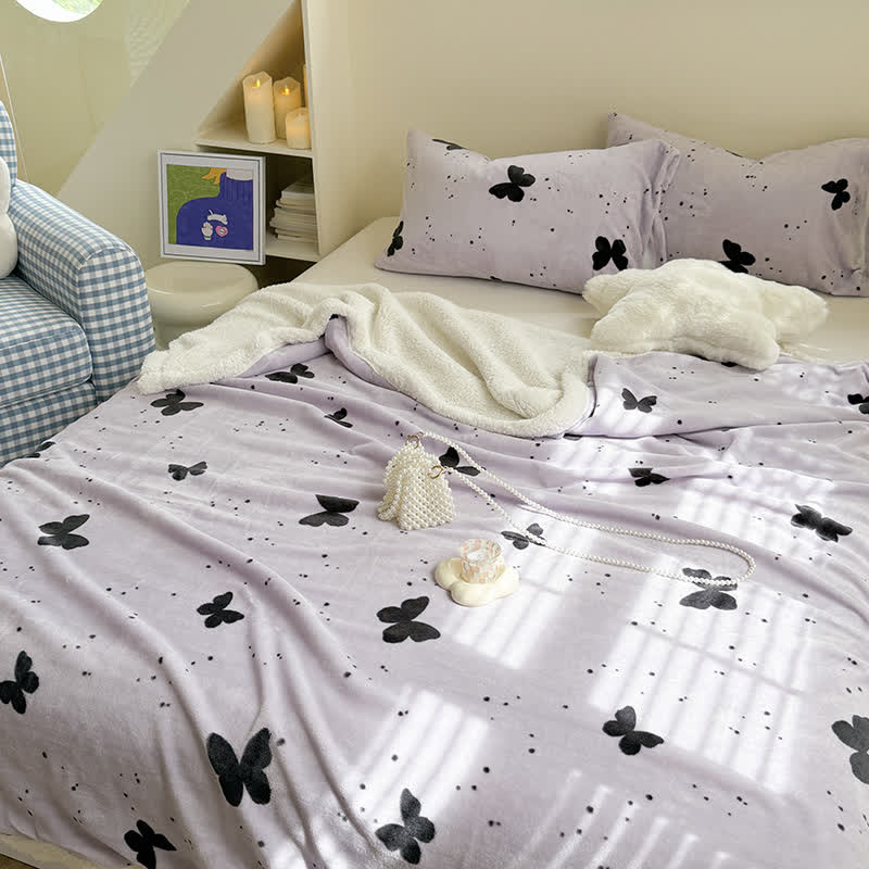 Butterfly Sherpa Throw Blanket | Premium Polyester | Full Size 59"x79"