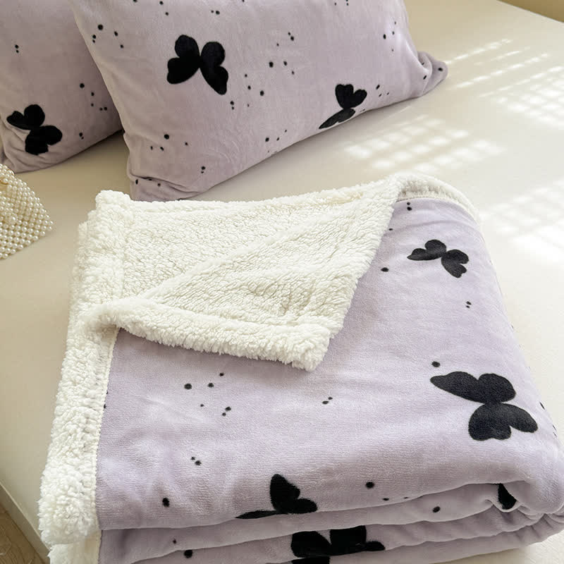Butterfly Sherpa Throw Blanket | Premium Polyester | Full Size 59"x79"