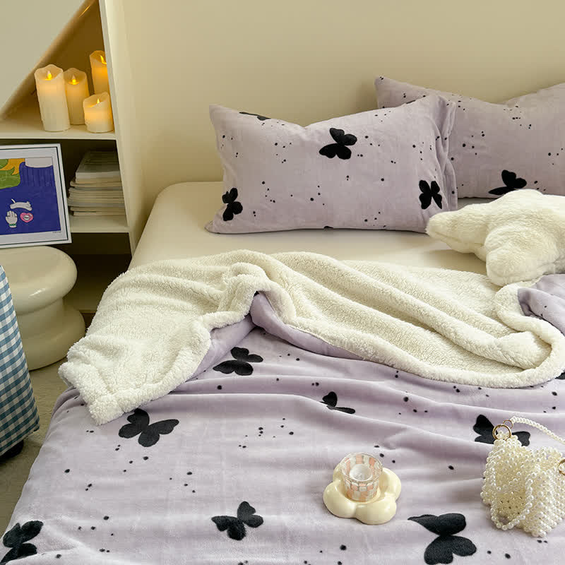 Butterfly Sherpa Throw Blanket | Premium Polyester | Full Size 59"x79"