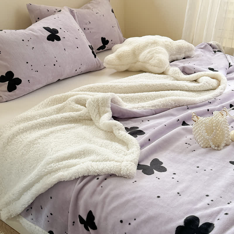 Butterfly Sherpa Throw Blanket | Premium Polyester | Full Size 59"x79"